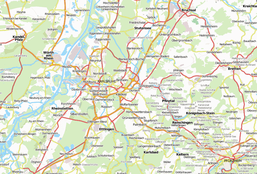 Stadtplan-Karlsruhe: Attraktionen und Hotelbuchung