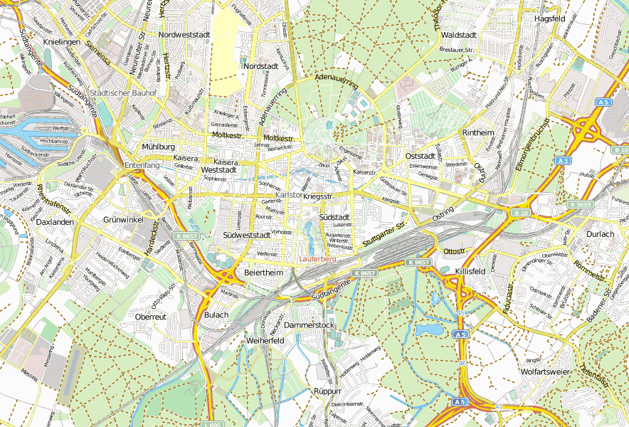 Kongresszentrum Karlsruhe Stadtplan mit Luftaufnahme und Hotels von