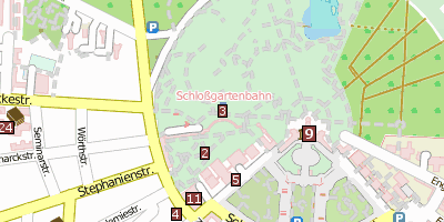 Stadtplan Schlossgartenbahn Karlsruhe