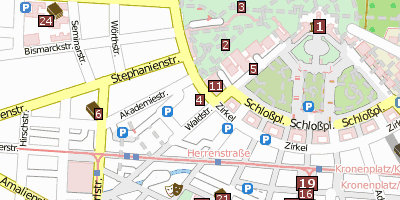 Schwedenpalais Karlsruhe Stadtplan